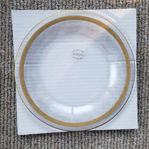 NEW! Arte Italica Vittorio Gold Glass Salad Plates Set of 4 VIT3098G - Picture 2 of 7